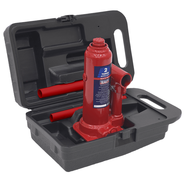 Sealey Bottle Jacks 2 Tonne Bottle Jack with Storage Case-SJ2BMC 5054511351859 SJ2BMC - Buy Direct from Spare and Square