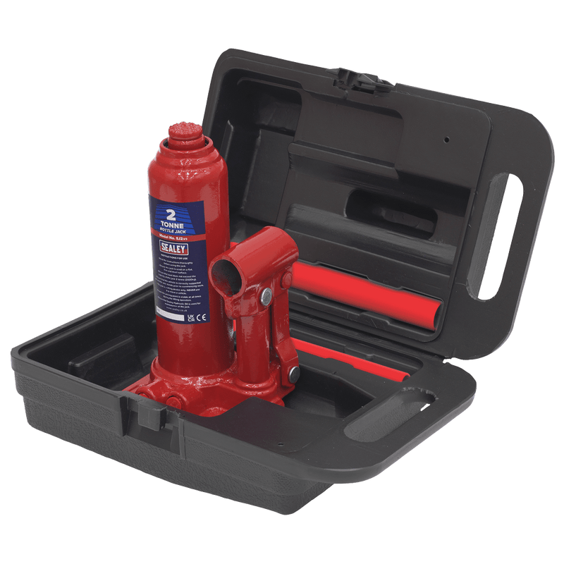 Sealey Bottle Jacks 2 Tonne Bottle Jack with Storage Case-SJ2BMC 5054511351859 SJ2BMC - Buy Direct from Spare and Square