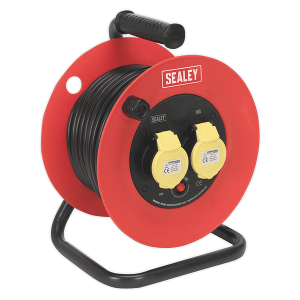 Sealey Cable Reels 25m Heavy-Duty Cable Reel with Thermal Trip 2 x 110V-CR12515 5054511368758 CR12515 - Buy Direct from Spare and Square