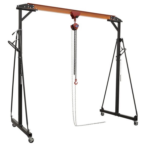 Sealey Chain Blocks & Hoists 0.5 Tonne Adjustable Portable Lifting Gantry Crane & Hoist Combo-SG500KIT 5054630149641 SG500KIT - Buy Direct from Spare and Square