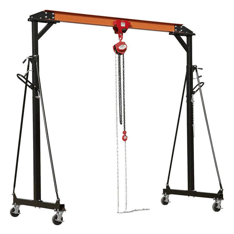 Sealey Chain Blocks & Hoists 1 Tonne Adjustable Portable Lifting Gantry Crane & Hoist Combo-SG1000KIT 5054511764048 SG1000KIT - Buy Direct from Spare and Square