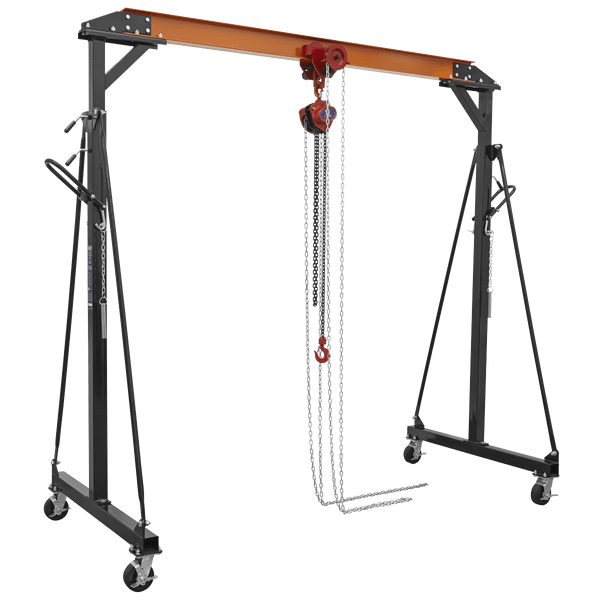 Sealey Chain Blocks & Hoists Portable Gantry Crane Adjustable 1 Tonne with Geared Trolley Combo-SG1000KITG 5054630302367 SG1000KITG - Buy Direct from Spare and Square