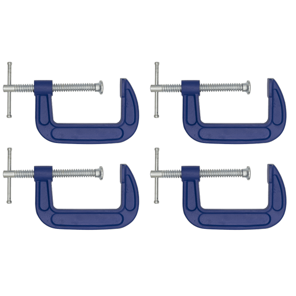 Sealey Clamps G-Clamp 75mm - Pack of 4-AK60034 5054630112034 AK60034 - Buy Direct from Spare and Square