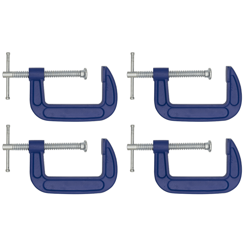 Sealey Clamps G-Clamp 75mm - Pack of 4-AK60034 5054630112034 AK60034 - Buy Direct from Spare and Square