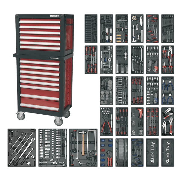 Sealey Combo Kits 14 Drawer Tool Chest Combination with 1233pc Tool Kit-APTTC02 5051747343771 APTTC02 - Buy Direct from Spare and Square