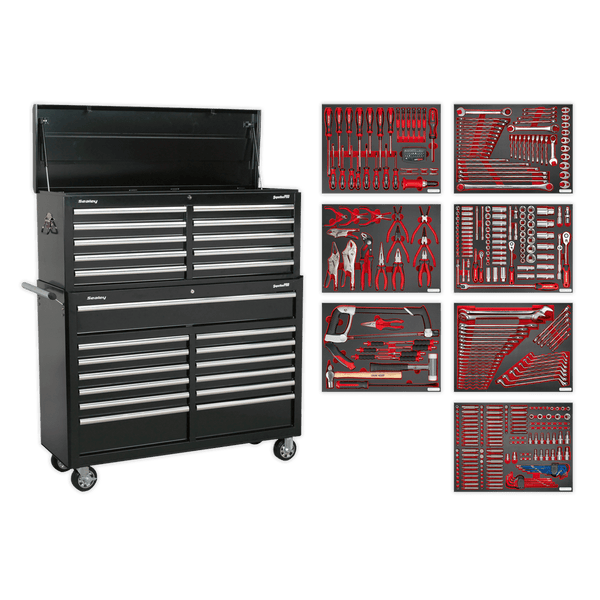 Sealey Combo Kits 23 Drawer Tool Chest Combination with Ball-Bearing Slides - Black with 446pc Tool Kit-TBTPBCOMBO4 5054511004885 TBTPBCOMBO4 - Buy Direct from Spare and Square