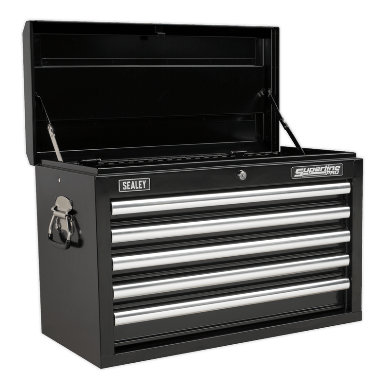 Sealey Combo Kits 5 Drawer Topchest with Ball-Bearing Slides - Black & 140pc Tool Kit-AP33059BCOMBO 5051747494756 AP33059BCOMBO - Buy Direct from Spare and Square