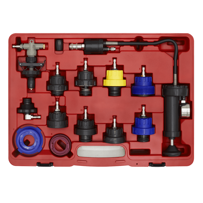 Sealey Cooling System 13pc Cooling System Pressure Test Kit-VS0014 5054511263077 VS0014 - Buy Direct from Spare and Square