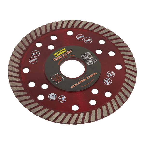 Sealey Cutting Discs Ø115 x Ø22mm Turbo Allmat Diamond Blade-WDTA115 5055257201477 WDTA115 - Buy Direct from Spare and Square