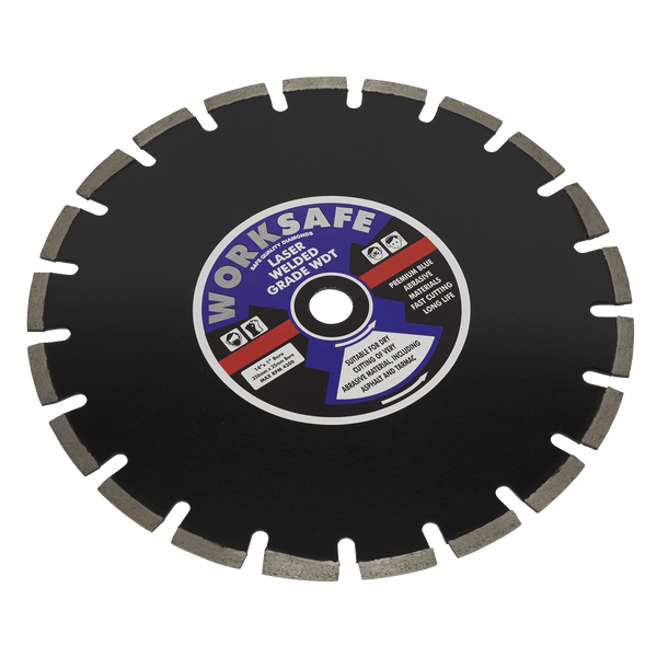 Sealey Cutting Discs Ø350 x 25mm Asphalt/Tarmac Diamond Blade-WDT350 5055111207614 WDT350 - Buy Direct from Spare and Square