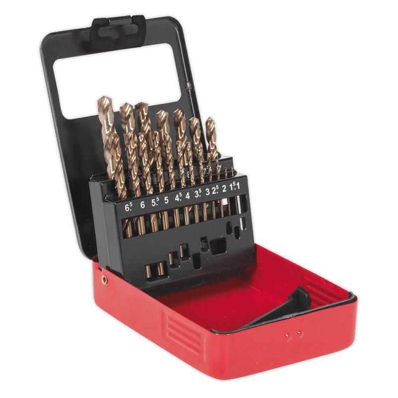 Sealey Drill Bits & Sets 19pc HSS Cobalt Fully Ground Drill Bit Set-AK4701 5024209610766 AK4701 - Buy Direct from Spare and Square