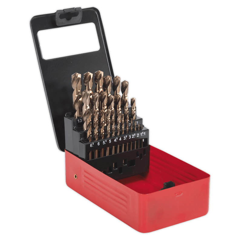 Sealey Drill Bits & Sets 25pc HSS Cobalt Fully Ground Drill Bit Set-AK4702 5024209610773 AK4702 - Buy Direct from Spare and Square