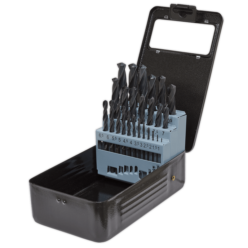 Sealey Drill Bits & Sets 25pc HSS Roll Forged Drill Bit Set Ø1-13mm-DBS25RF 5054511375084 DBS25RF - Buy Direct from Spare and Square