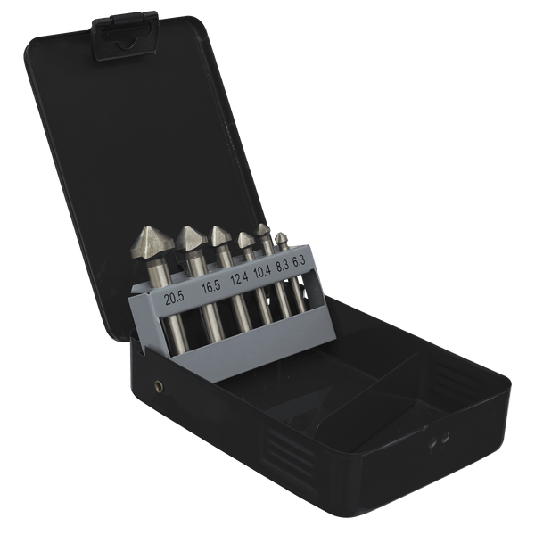 Sealey Drill Bits & Sets 6pc 90° Countersink Bit Set - 3 x V Flutes-CSSET6V 5054511824759 CSSET6V - Buy Direct from Spare and Square