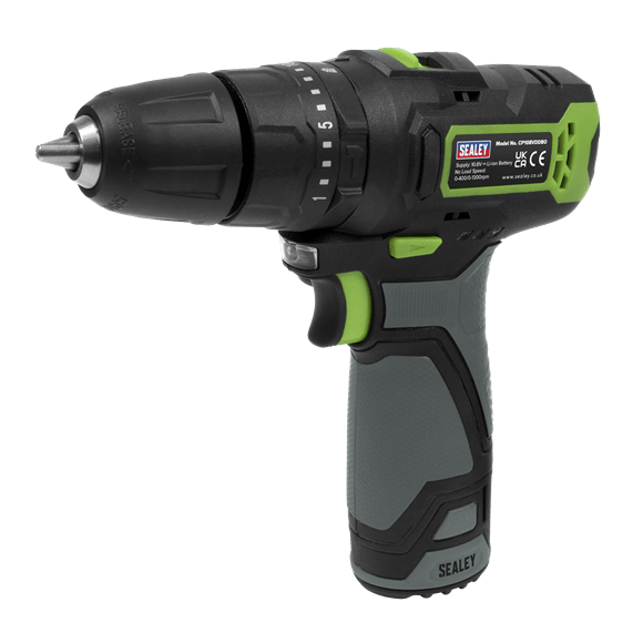 Sealey Drill Sealey 10.8v SV10.8 10mm Cordless Hammder Drill / Driver - Inc Battery and Charger CP108VDD - Buy Direct from Spare and Square