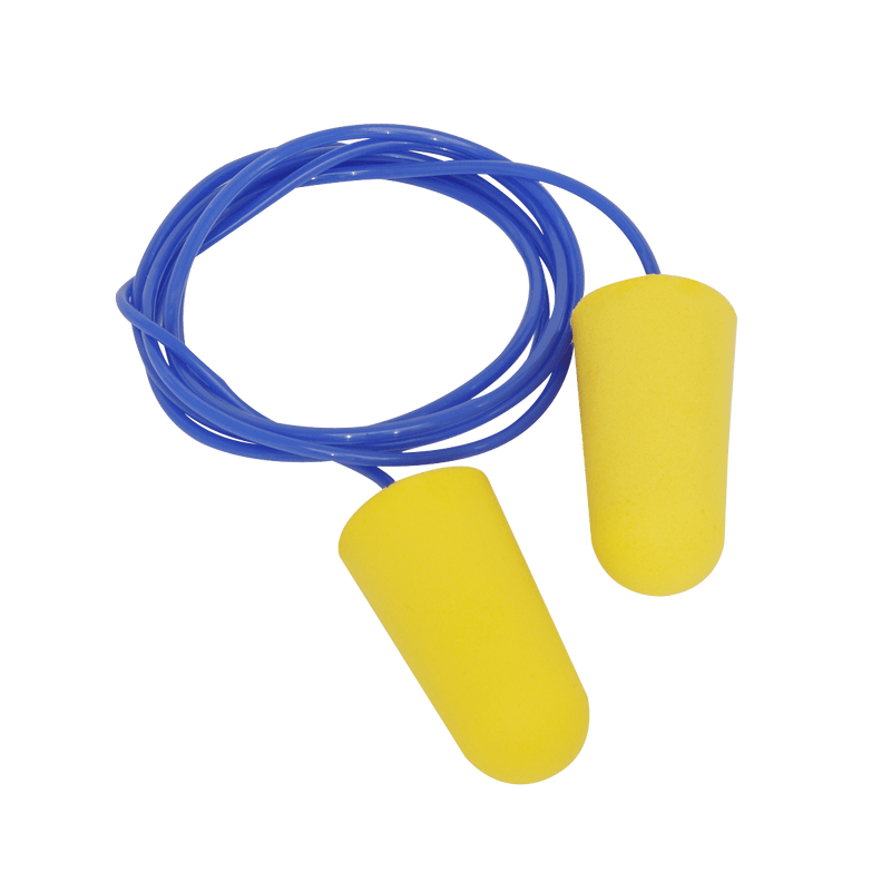 Sealey Ear & Head Protection Disposable Ear Plugs Corded - Pack of 100 Pairs-404/100 5054511871654 404/100 - Buy Direct from Spare and Square