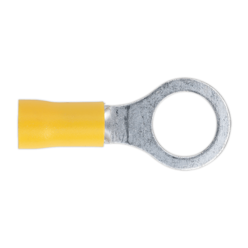 Sealey Electrical Ø10.5mm (3/8") Yellow Easy-Entry Ring Terminal - Pack of 100-YT16 5054511012750 YT16 - Buy Direct from Spare and Square