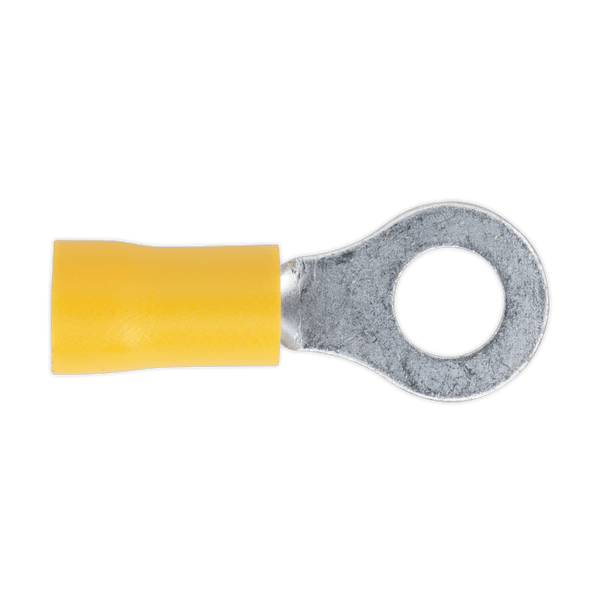 Sealey Electrical Ø6.4mm (1/4") Yellow Easy-Entry Ring Terminal - Pack of 100-YT19 5054511012781 YT19 - Buy Direct from Spare and Square