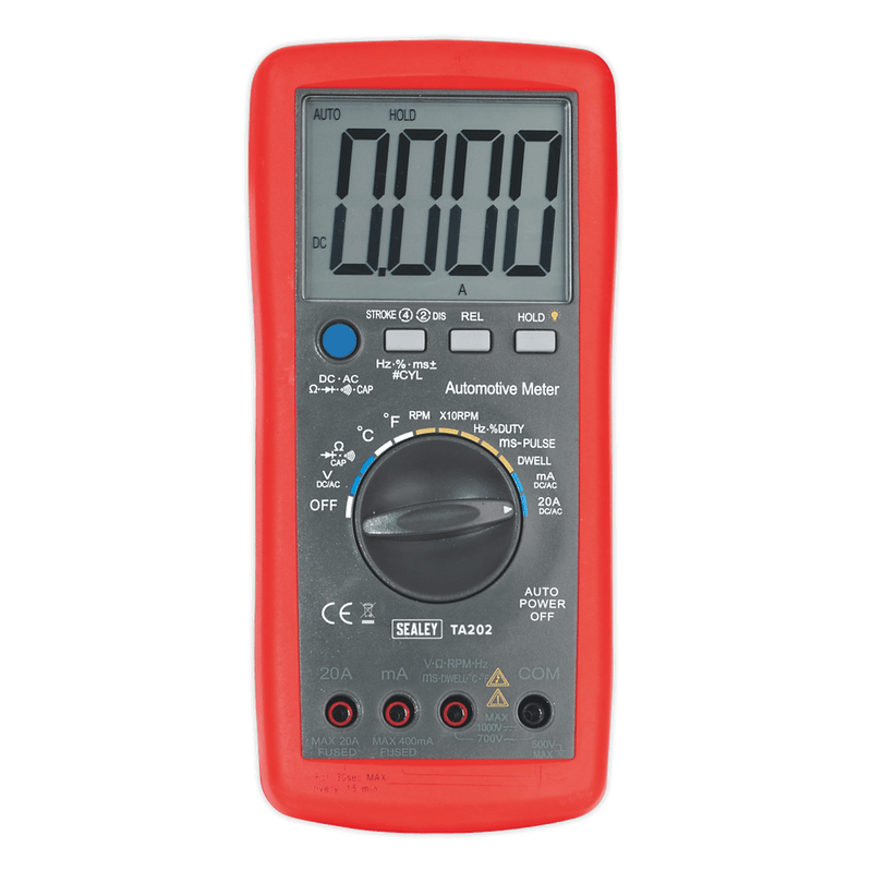 Sealey Electrics 14-Function Digital Automotive Analyser with Inductive Coupler-TA202 5024209695381 TA202 - Buy Direct from Spare and Square