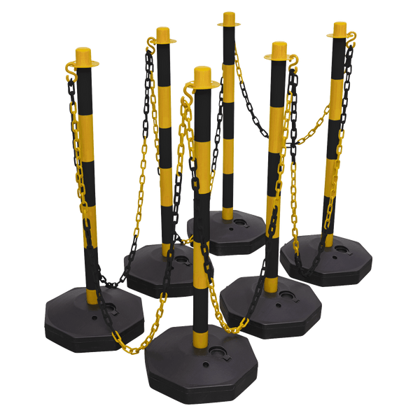 Sealey Electrics 25m Black/Yellow Post & Chain Kit-BYSBKIT 5054630060748 BYSBKIT - Buy Direct from Spare and Square