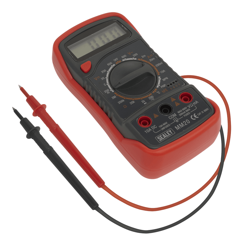 Sealey Electrics 8-Function Digital Multimeter with Thermocouple-MM20 5024209731713 MM20 - Buy Direct from Spare and Square