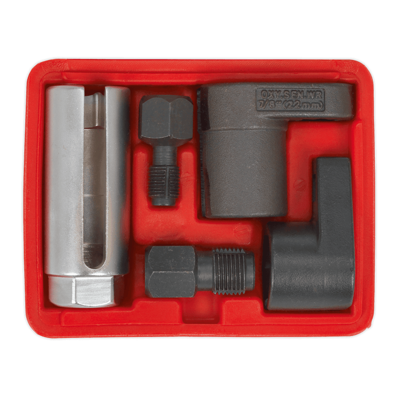 Sealey Engine 5pc 3/8" & 1/2"Sq Drive Oxygen Sensor & Thread Chaser Set-SX0320 5051747443358 SX0320 - Buy Direct from Spare and Square