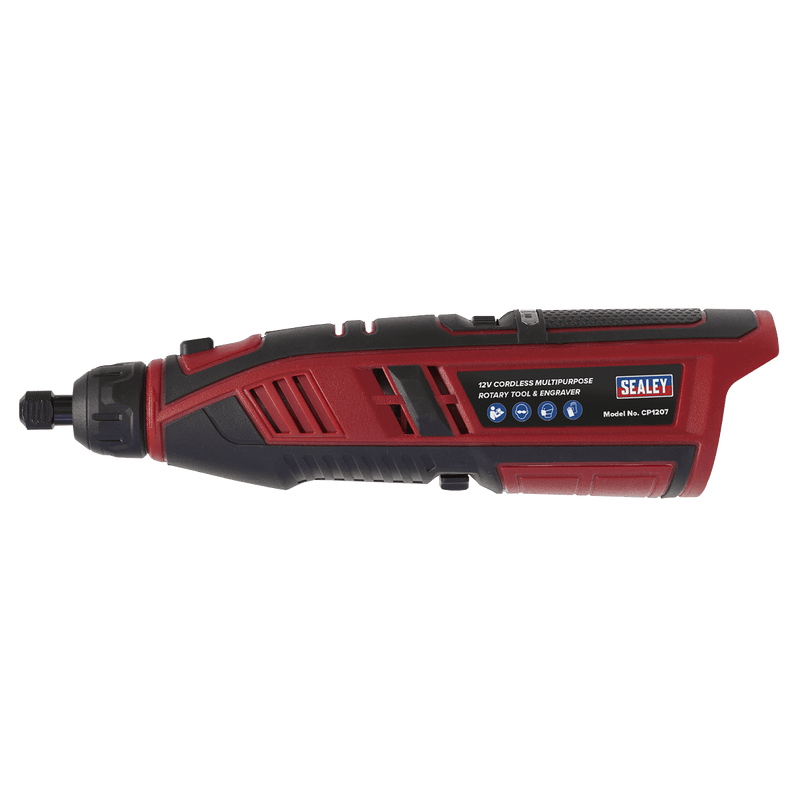 Sealey Engravers 12V SV12 Series 49pc Cordless Multipurpose Rotary Tool & Engraver Kit - Body Only-CP1207 5054511270716 CP1207 - Buy Direct from Spare and Square