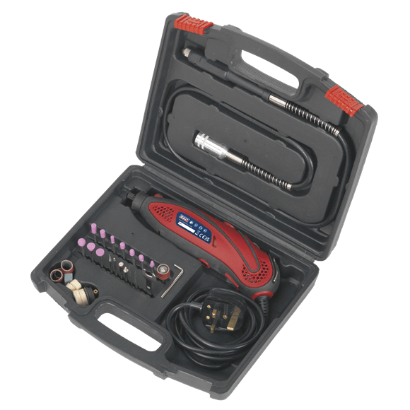 Sealey Engravers Sealey Multipurpose Rotary Tool & Engraver Kit- 40pc - 230V E540 - Buy Direct from Spare and Square