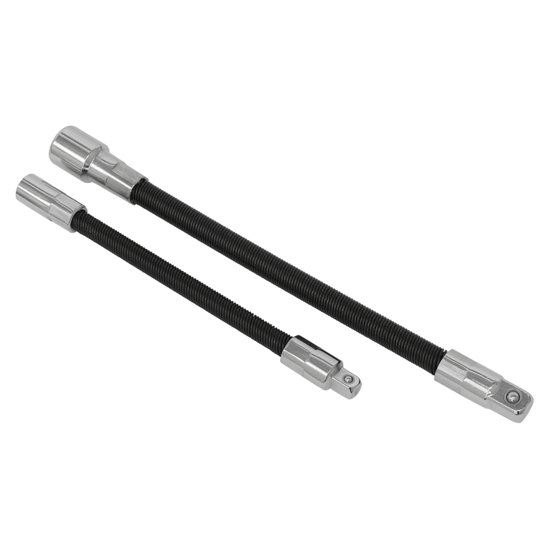 Sealey Extension Bars 2pc Flexible Extension Adaptor Set 1/4"Sq x 150mm & 3/8"Sq x 200mm-AK7341 5024209958943 AK7341 - Buy Direct from Spare and Square
