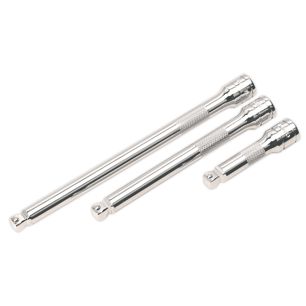 Sealey Extension Bars 3pc 3/8"Sq Drive Wobble/Rigid Extension Bar Set-AK763 5024209729031 AK763 - Buy Direct from Spare and Square