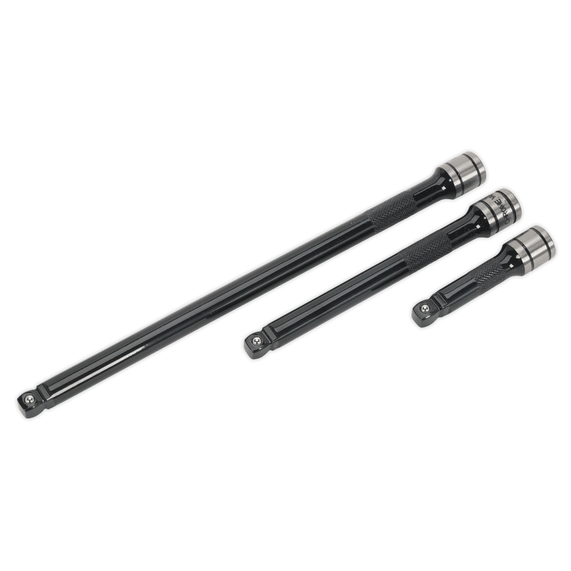 Sealey Extension Bars 3pc 3/8"Sq Drive Wobble/Rigid Extension Bar Set Black Series-AK7691 5054511211467 AK7691 - Buy Direct from Spare and Square
