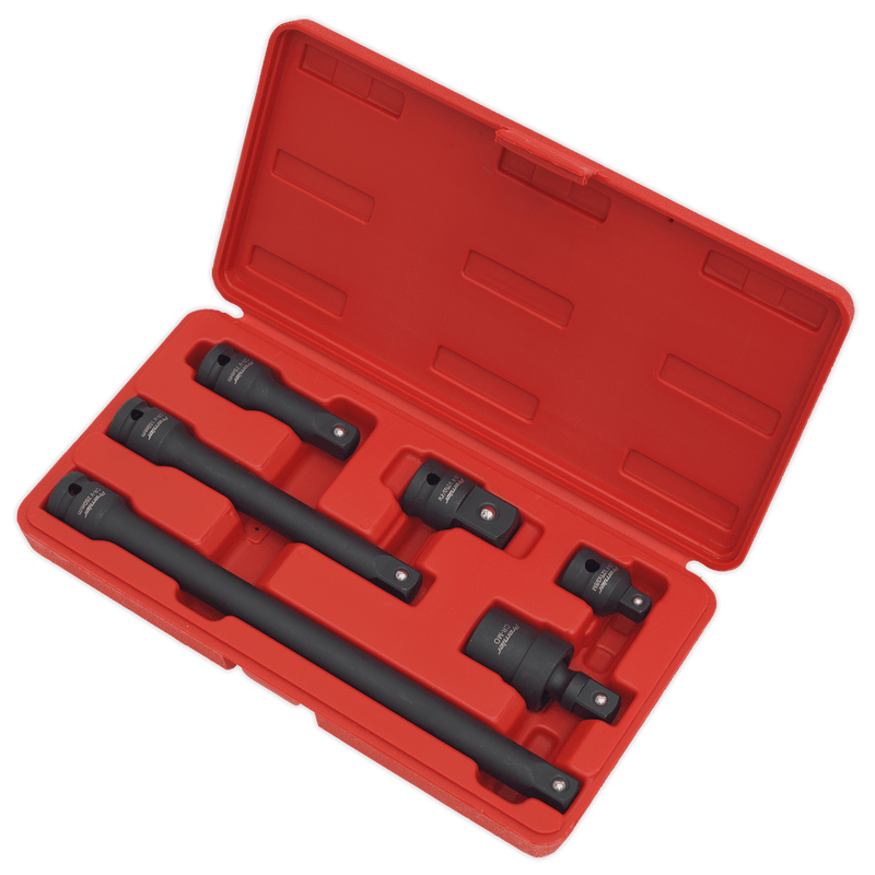 Sealey Extension Bars 6pc 1/2"Sq Drive Impact Adaptor & Extension Bar Set-AK5514 5051747693364 AK5514 - Buy Direct from Spare and Square