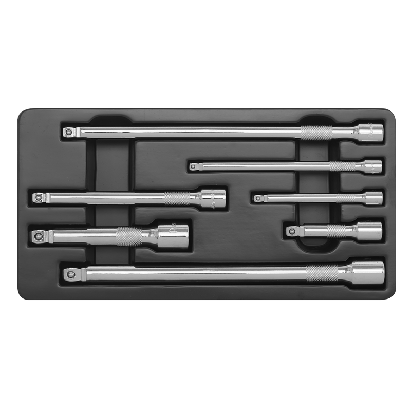 Sealey Extension Bars 7pc 1/4", 3/8" & 1/2"Sq Drive Wobble/Rigid Extension Bar Set-AK770 5024209318556 AK770 - Buy Direct from Spare and Square
