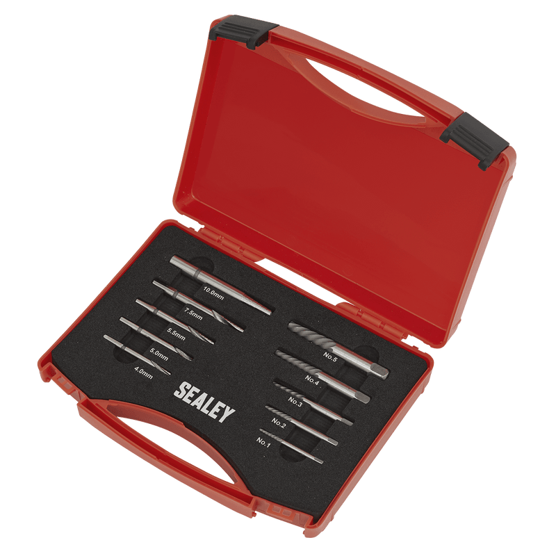 Sealey Extractors 10pc Step Drill Screw/Bolt Extractor Set-AK8187 5054511635874 AK8187 - Buy Direct from Spare and Square