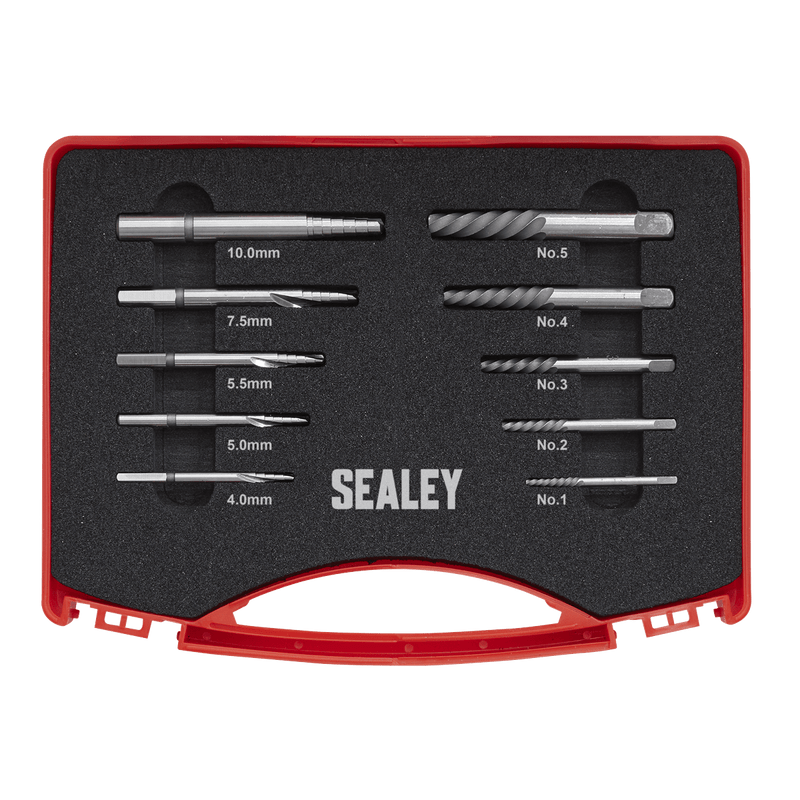 Sealey Extractors 10pc Step Drill Screw/Bolt Extractor Set-AK8187 5054511635874 AK8187 - Buy Direct from Spare and Square