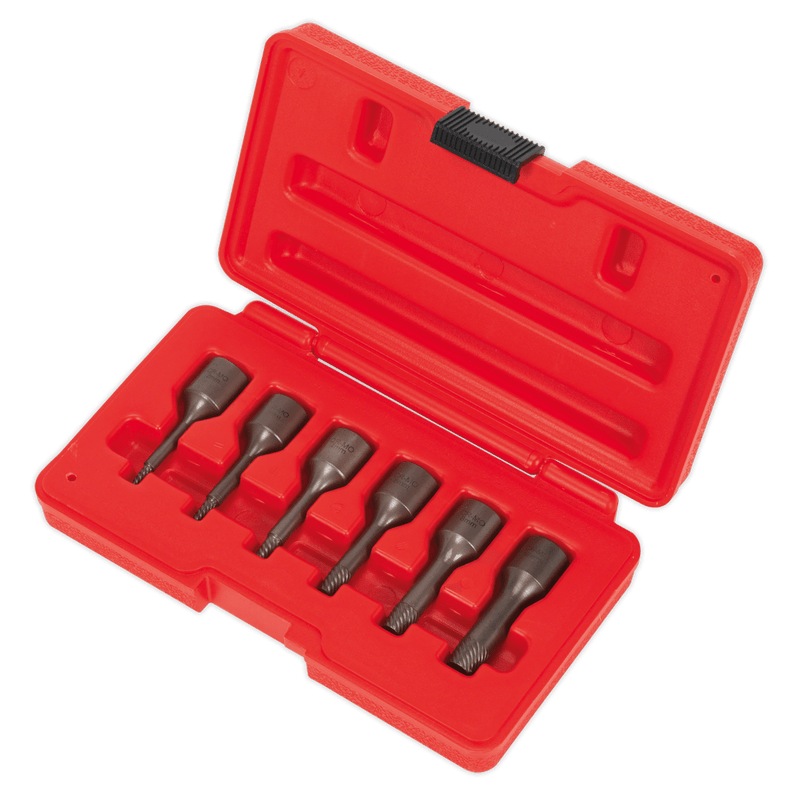 Sealey Extractors 6pc 3/8''Sq Drive Screw Extractor Set-AK8185 5054511112672 AK8185 - Buy Direct from Spare and Square