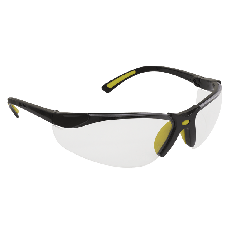 Sealey Eye & Face Protection Zante Style Clear Safety Glasses with Flexi Arms-9213 5054511984699 9213 - Buy Direct from Spare and Square