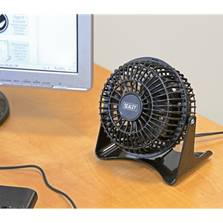 Sealey Fan Sealey 4" Mini Desk Fan - 240v Powerful Desk Fan SFF04 - Buy Direct from Spare and Square