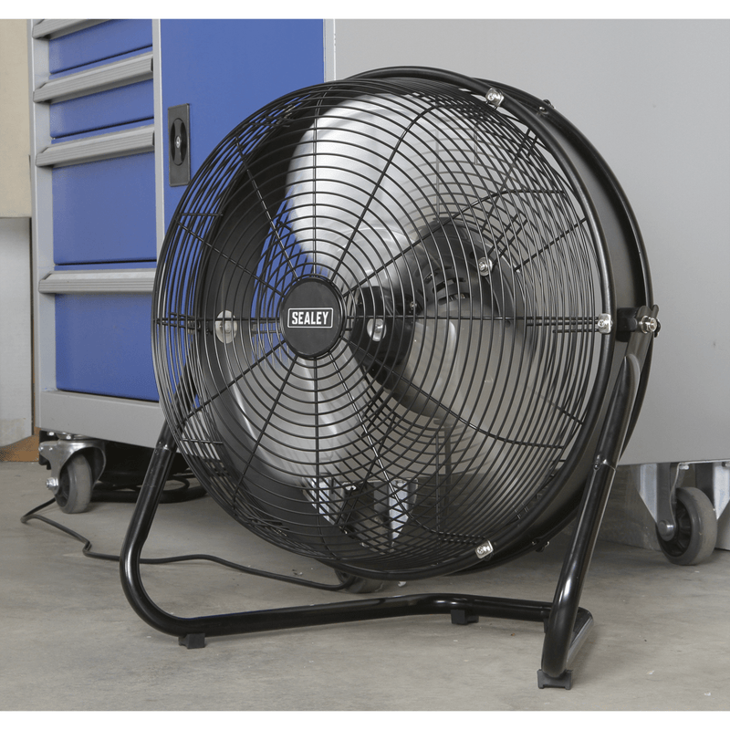 Sealey Fans 18" Industrial High Velocity Floor Fan with Internal Oscillation-HVF18IS 5051747923287 HVF18IS - Buy Direct from Spare and Square