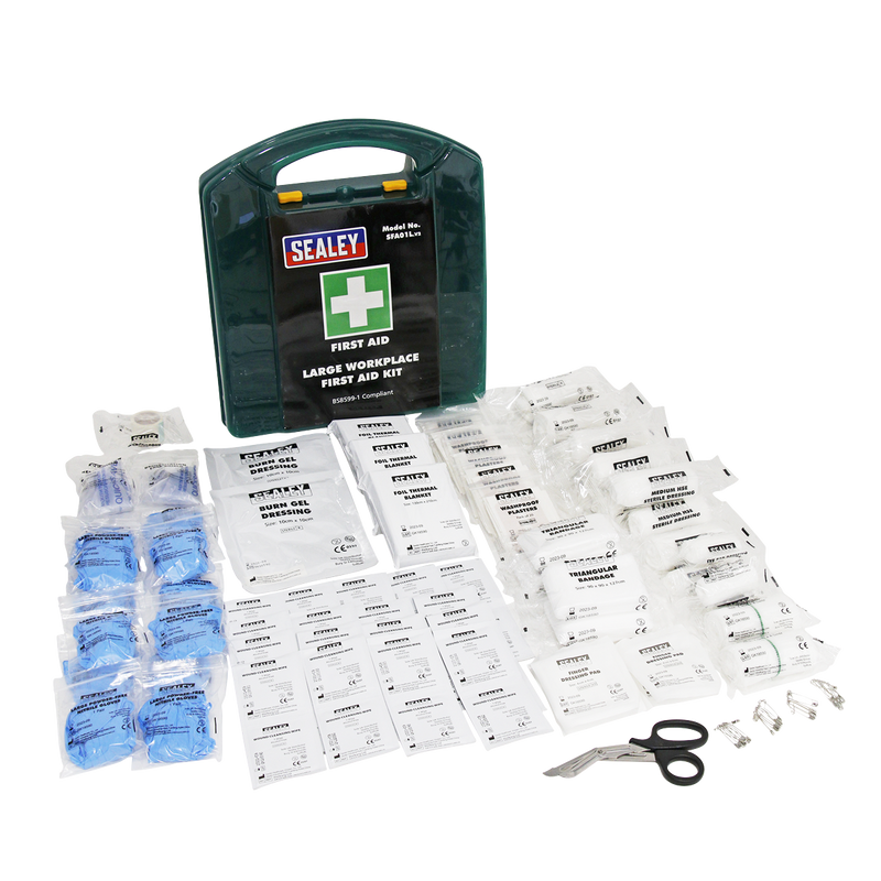 Sealey First Aid Large First Aid Kit - BS 8599-1 Compliant-SFA01L 5051747657496 SFA01L - Buy Direct from Spare and Square