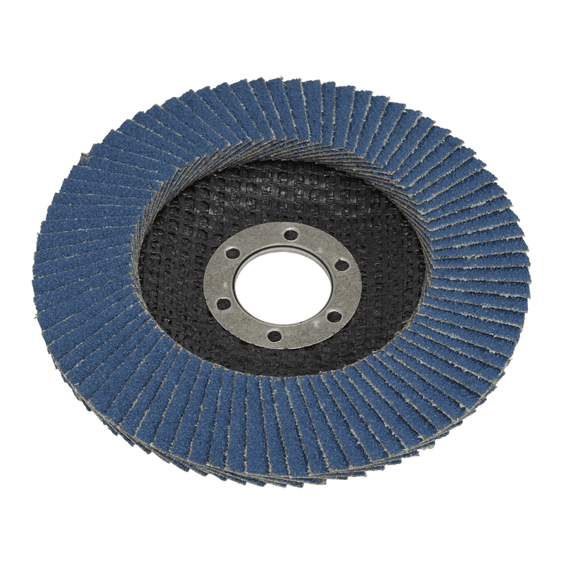 Sealey Flap Discs Ø115mm Zirconium Flap Disc Ø22mm Bore 80Grit-FD11580 5054630083372 FD11580 - Buy Direct from Spare and Square