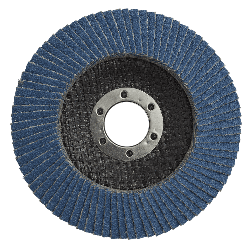 Sealey Flap Discs Ø115mm Zirconium Flap Disc Ø22mm Bore 80Grit-FD11580 5054630083372 FD11580 - Buy Direct from Spare and Square