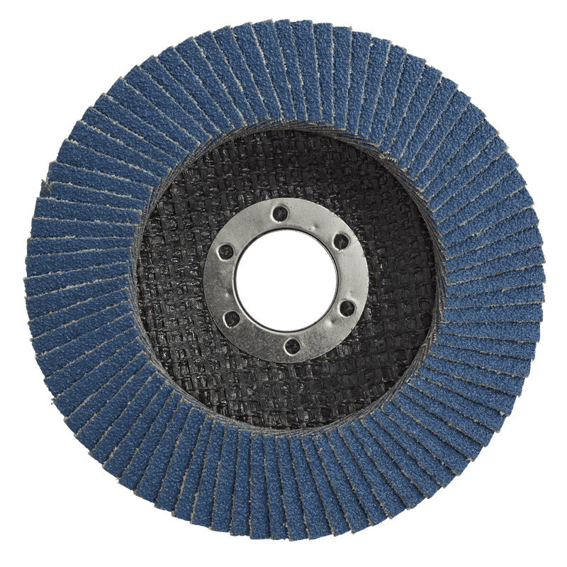 Sealey Flap Discs Ø115mm Zirconium Flap Discs Ø22mm Bore 80Grit - Pack of 10-FD1158010 5054630200410 FD1158010 - Buy Direct from Spare and Square