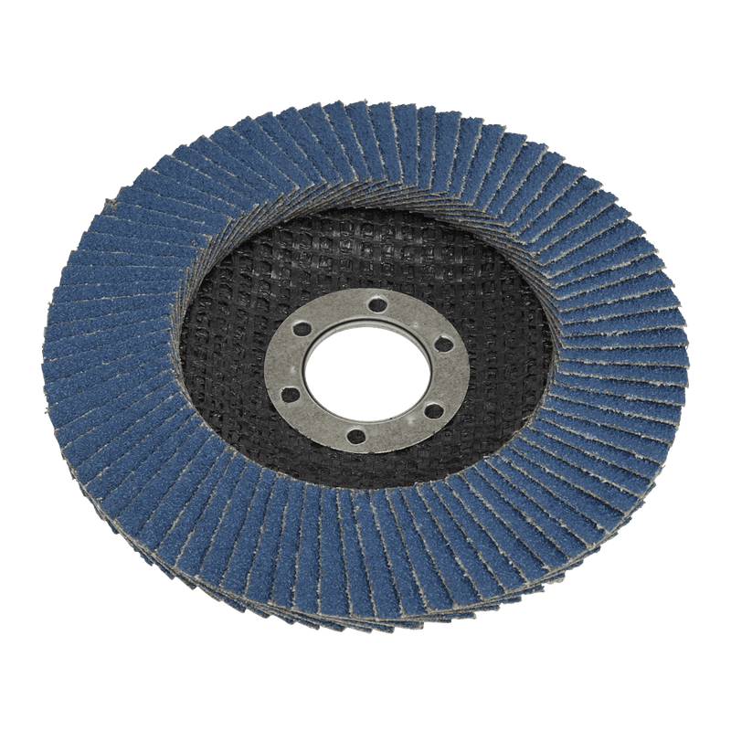 Sealey Flap Discs Ø115mm Zirconium Flap Discs Ø22mm Bore 80Grit - Pack of 10-FD1158010 5054630200410 FD1158010 - Buy Direct from Spare and Square