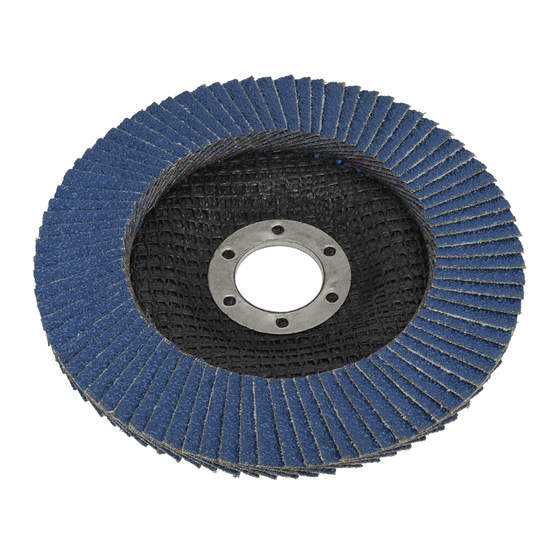 Sealey Flap Discs Ø125mm Zirconium Flap Disc Ø22mm Bore 40Grit-FD12540 5054630083600 FD12540 - Buy Direct from Spare and Square