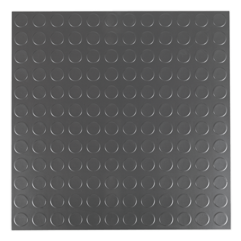 Sealey Floor Tiles 457.2 x 457.2mm Vinyl Floor Tile with Peel & Stick Backing - Silver Coin Finish - Pack of 16-FT2S 5054511164589 FT2S - Buy Direct from Spare and Square