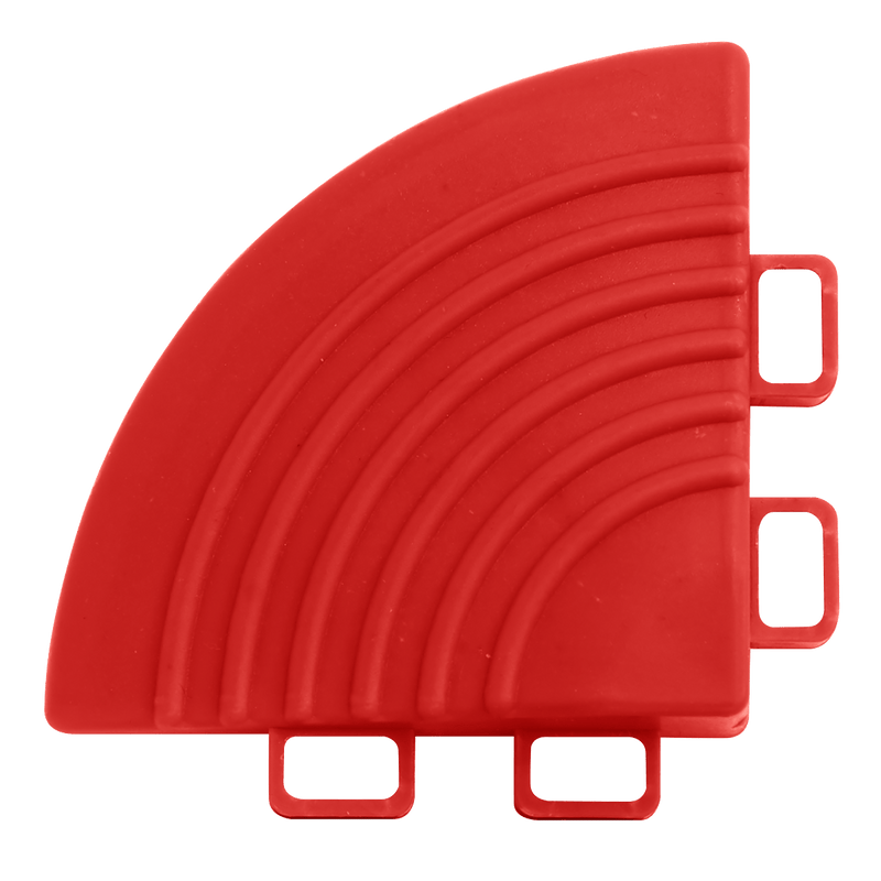 Sealey Floor Tiles 60 x 60mm Red Polypropylene Floor Tile Corners - Pack of 4-FT3CR 5054511689945 FT3CR - Buy Direct from Spare and Square