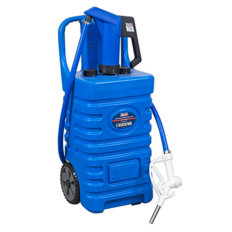 Sealey Fluid Transfer 55L Portable Dispensing Tank with AdBlue® Pump - Blue-DT55BCOMBO1 5054511483581 DT55BCOMBO1 - Buy Direct from Spare and Square