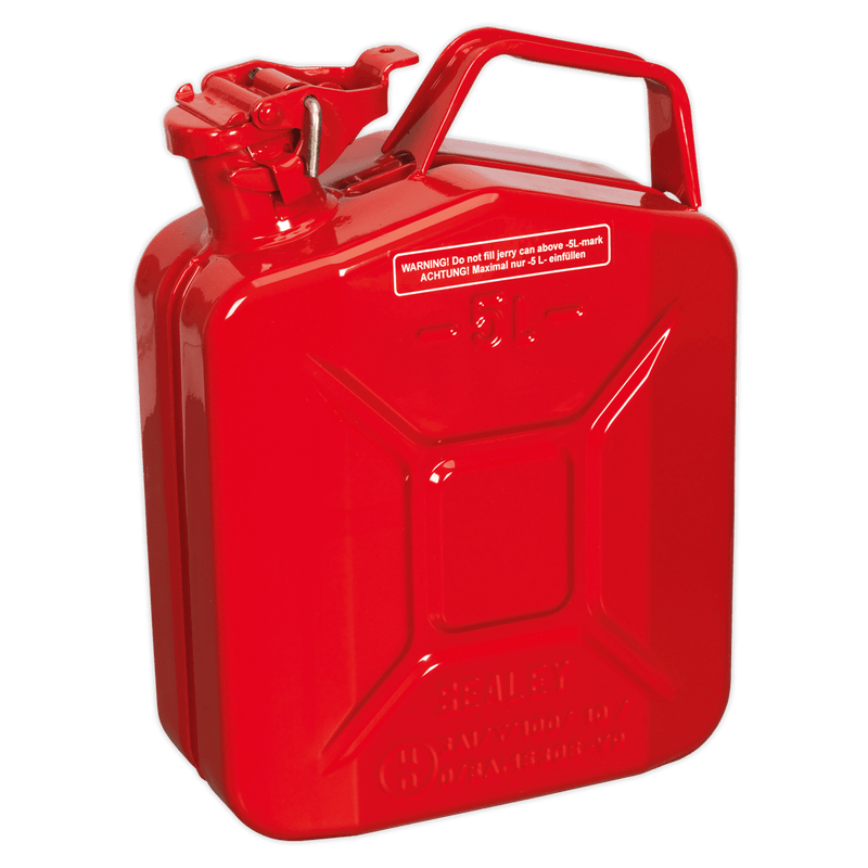 Sealey Fuel Cans 5L Jerry Can - Red-JC5MR 5051747511217 JC5MR - Buy Direct from Spare and Square