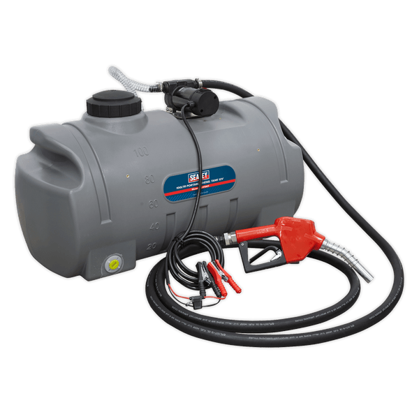 Sealey Fuel Transfer 100L Portable Diesel Tank 12V-D100T 5054511555578 D100T - Buy Direct from Spare and Square